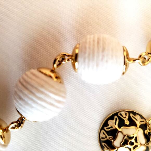 Talbots Layered Two Strand Necklace Wrapped Enameled Beads Beautiful High End - Picture 6 of 8